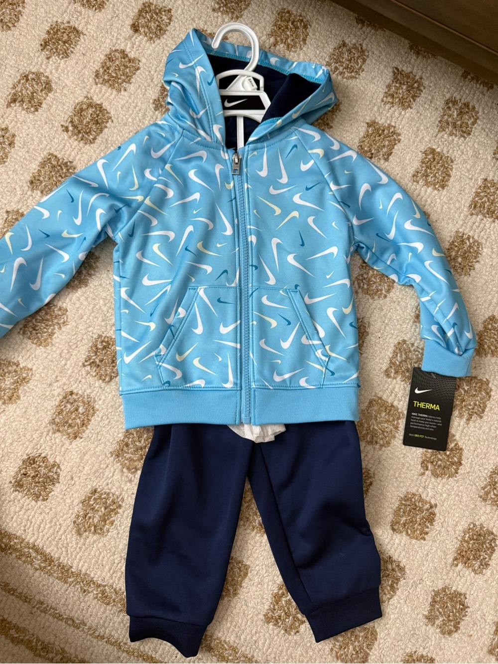 Nike Light Blue Therma Hoodie Top